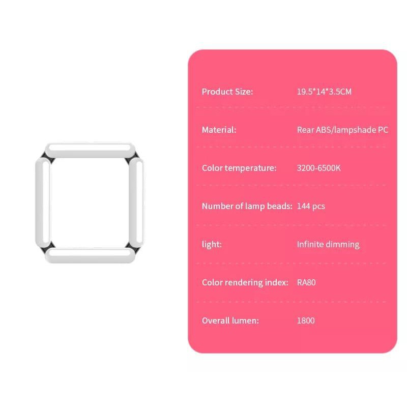 V8 Led Foldable Ring Light Selfie Make Up 4 Lampu