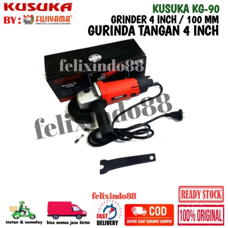 MESIN GURINDA TANGAN 4" KUSUKA BY FUJIYAMA JAPAN QUALITY KG-90 4 INCH 100MM GERINDA GRINDER TERMURAH