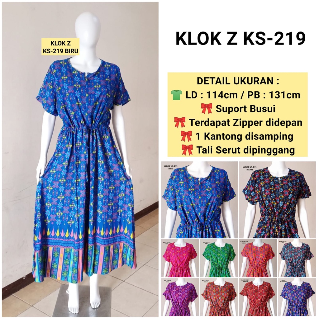 AS Dress Klok Zipper Batik Kudamas LD 114cm Busui