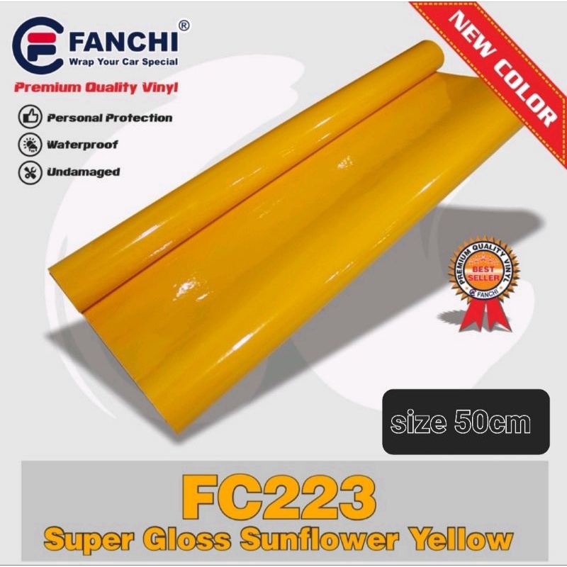 Sticker Fanchi FC223 Super Gloss Glossy Sunflower Yellow Premium Wrap