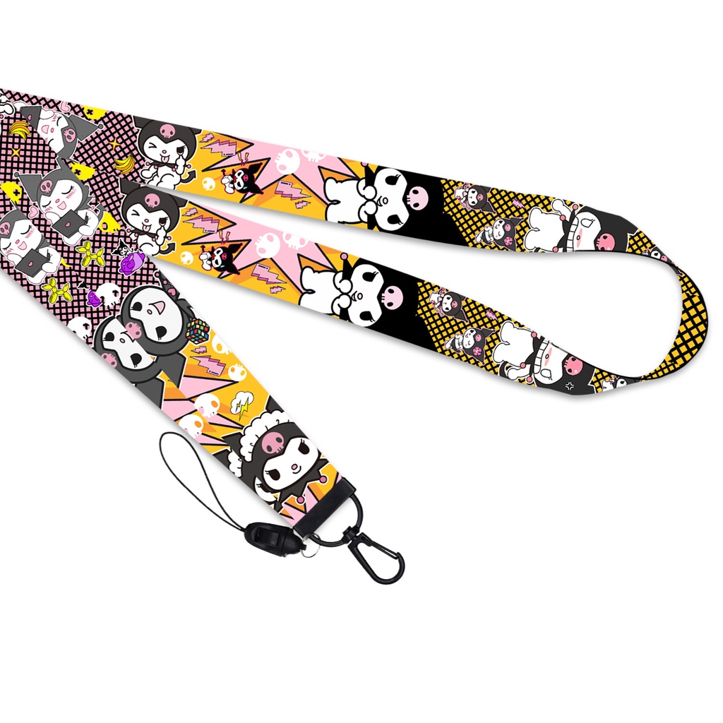 Kuromi kuromi Tali lanyard Panjang Motif Kartun Untuk Gantungan Kunci / Handphone