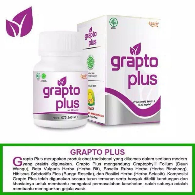 ( Bisa Cod ) GRAPTO PLUS - Obat Herbal Wasir - Mengatasi Ambein - BAB Berdarah Susah BAB - Benjolan-3