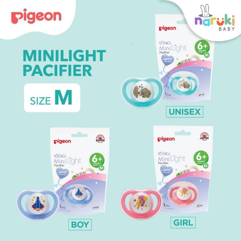 Empeng Pigeon Pacifier Minilight Ukuran S M L