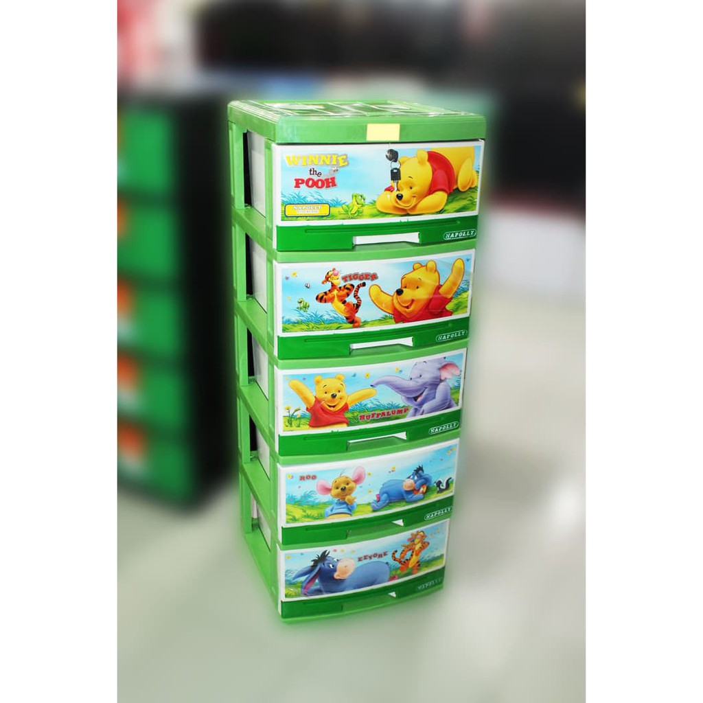 Lemari Plastik Napolly Susun 5 Winnie The Pooh