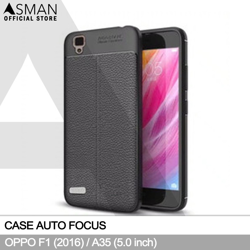 Auto Focus OPPO F1 (2016) / A35 (5.0&quot;) | Soft Case Leather Premium - Hitam