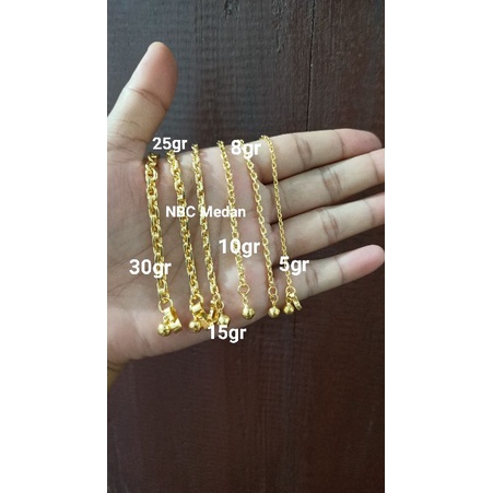 Gelang Nury rantai Medan replika mas 24k,mewah,cocok buat kado, pesta atau acara tertentu,ukuran baca keterangan ya