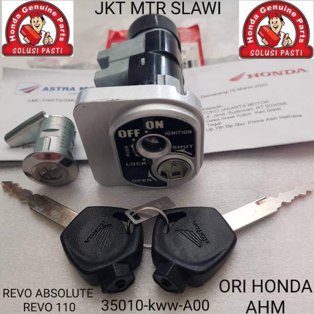 Kunci kontak assy atau key set kunci kontak  revo 110 absolute ori honda ahm asli honda