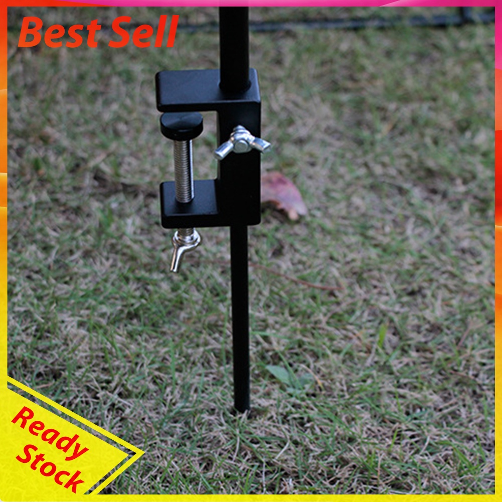 Aluminum Folding Lamp Pole Camping Bracket Hook Outdoor Light Stand Tripod