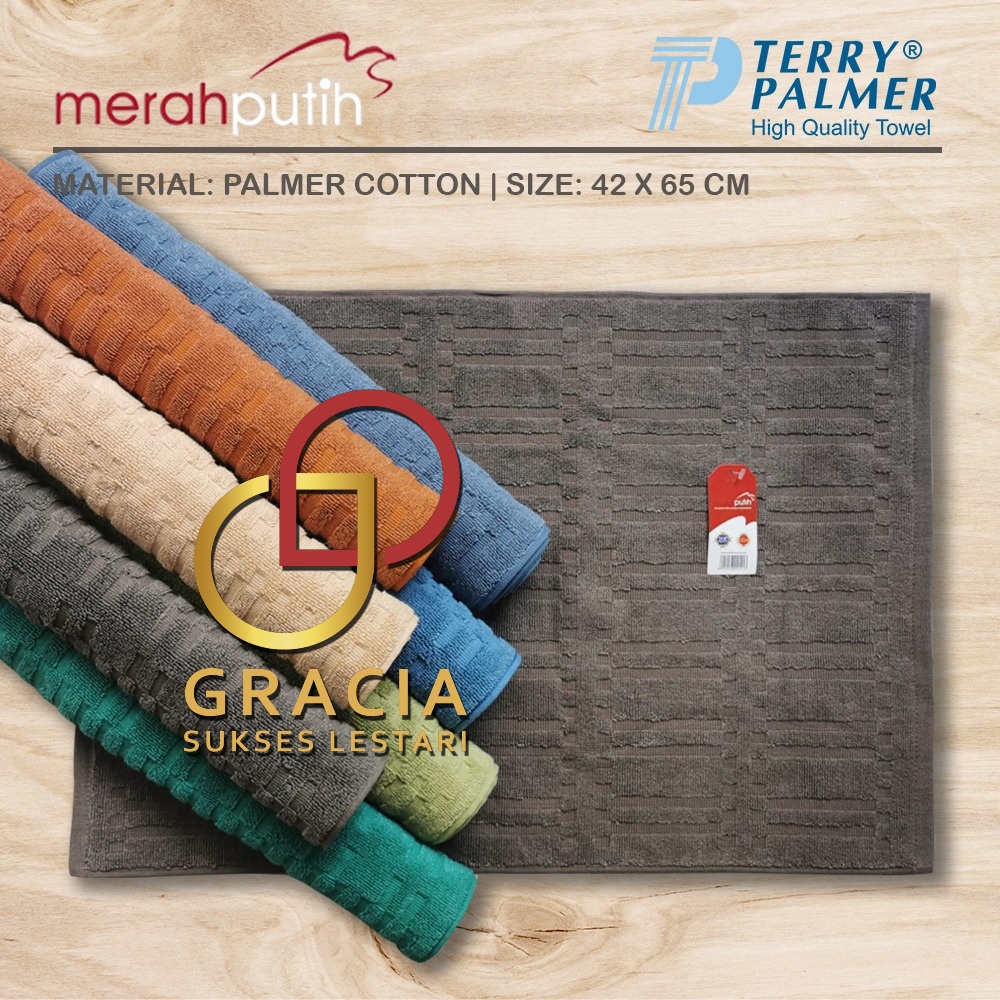 KESET KAKI HANDUK MERAH PUTIH TERRY PALMER 45 x 65 TEBAL &amp; SERAP