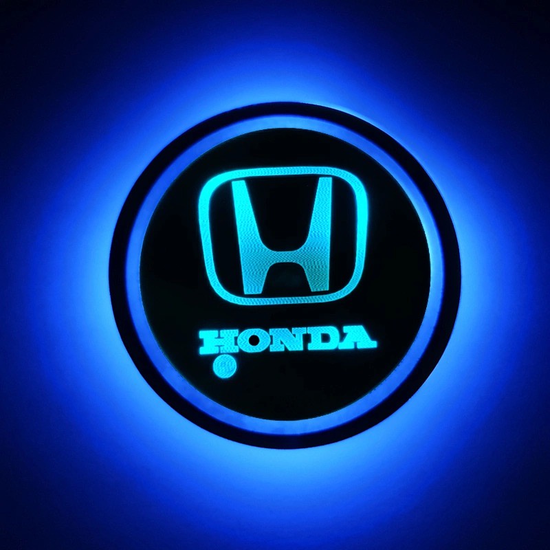 2 Pcs Tatakan Mobil Anti Slip Dengan Lampu Led 7 Warna Dan Port USB Untuk Honda
