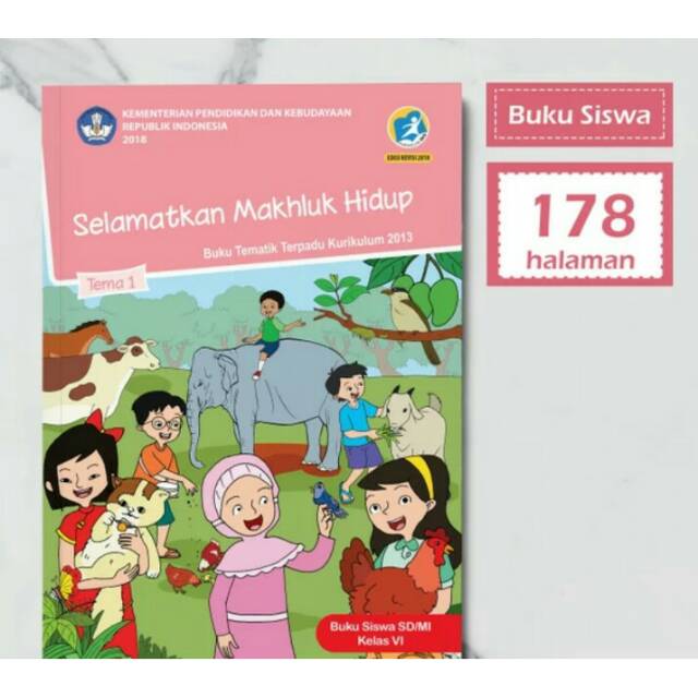 Rady stok!!buku siswa tematik k13 kelas 6 tema 1 revisi 2018