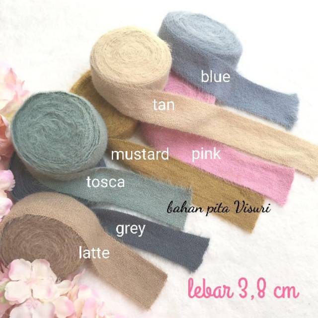 Pita Korea Bulu Lemes 3,8 cm per 1 yard(90cm)