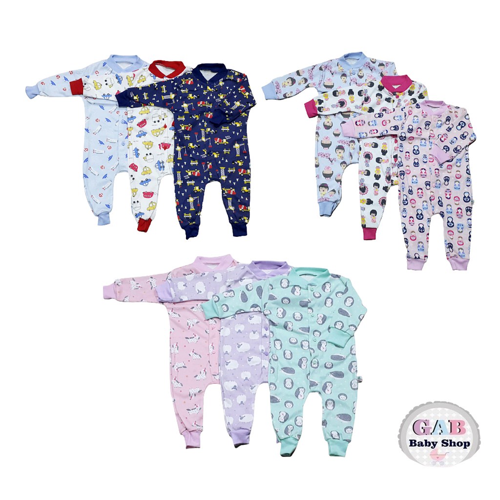 LITTLE OWL Sleepsuit Bayi isi 3pcs