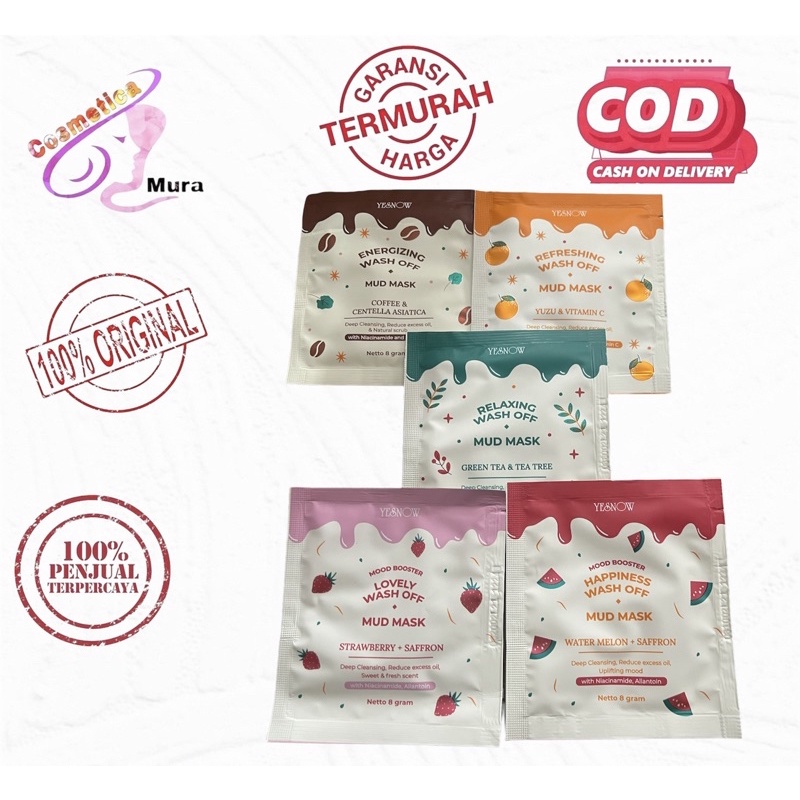 SYB mineral mud mask - icing mud SYB - masker cuci SYB - YESNOW RELAXING WASH-OFF MUD MASK (SACHET ECER)