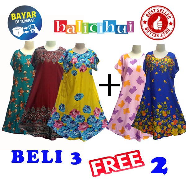 DASTER PAYUNG BALI DASTER Wanita Jumbo Fit to XL DASTER BALI DRESS PAYUNG BALI Buy 3 Free 2