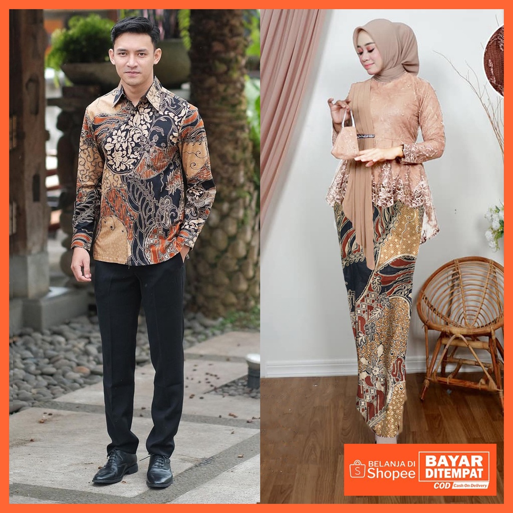 KEBAYA COUPLE SEMI PRANCIS Katun BAHAN KEBAYA SEMI FRANCE CORNELI COUPLE DANILLA BATIK COUPLE MOCCA