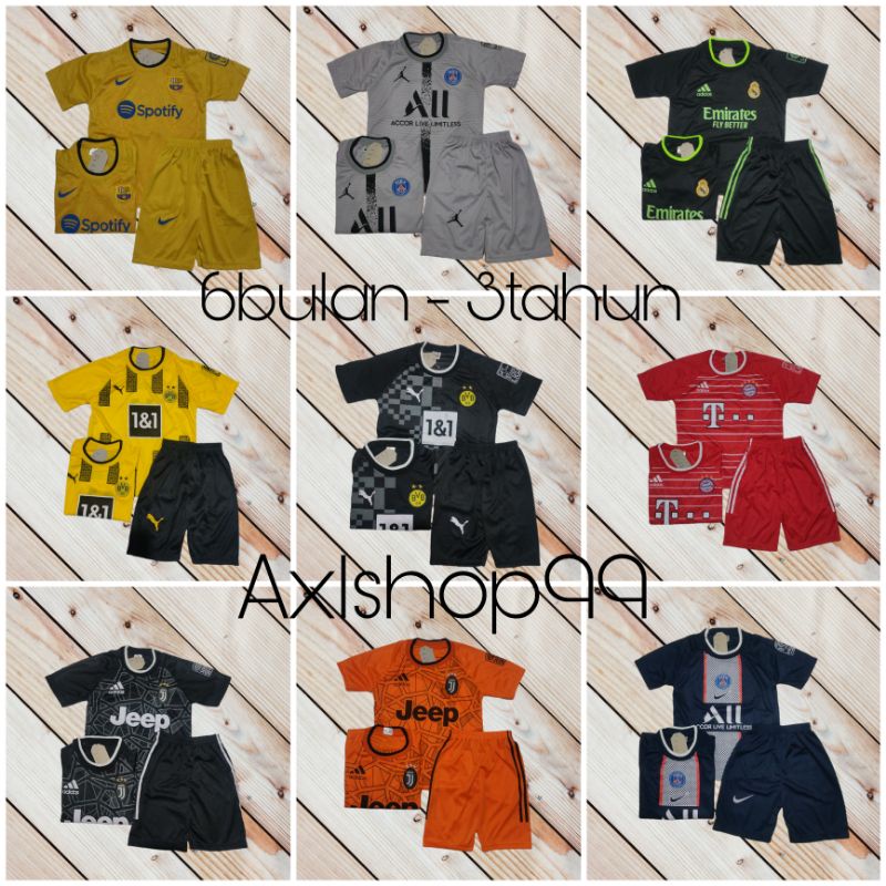 JERSEY  BOLA ANAK ANAK | SETELAN BAJU BOLA ANAK | BAJU BOLA ANAK ANAK UMUR 6BLN - 3THN