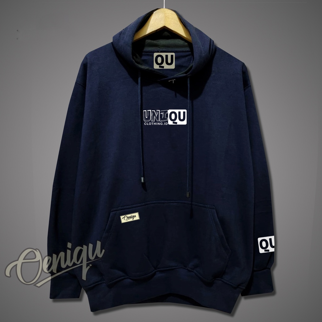 HOODIE PRIA SIZE JUMBO L-XL-XXL-XXXL-XXXXL-XXXXXL BAHAN TEBAL MOTIF UNIQ NAVY