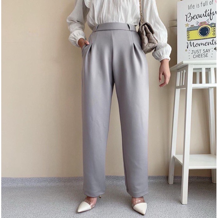 Celana Kulot Wanita Basic Bahan Skuba / Baggy Pants Premium Scub