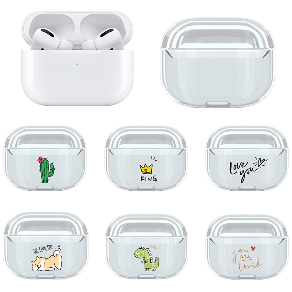 Casing Hard Case Pc Transparan Motif Kartun Lucu Untuk Apple Airpods Pro