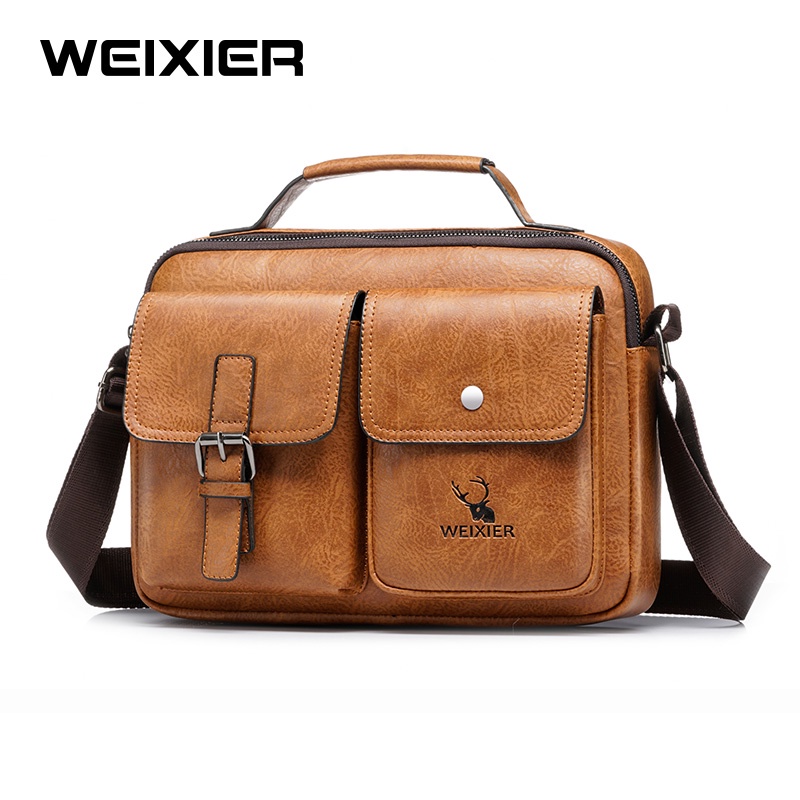 WEIXIER 9558 Tas Selempang Pria Kulit Sling Bag Anti Air WK-SBY