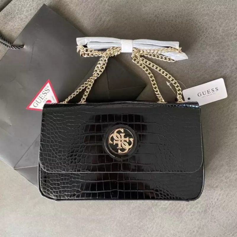 10.10 SALE | GUESSS CROC EFFECT OPEN ROAD CONVERTIBLE CROSSBODY BAG