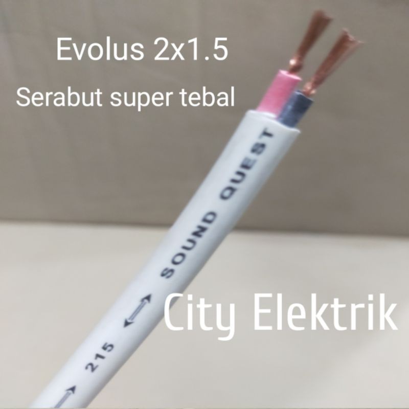 Kabel Listrik Serabut tebal Hyo Evolus 2X1.5 Meteran