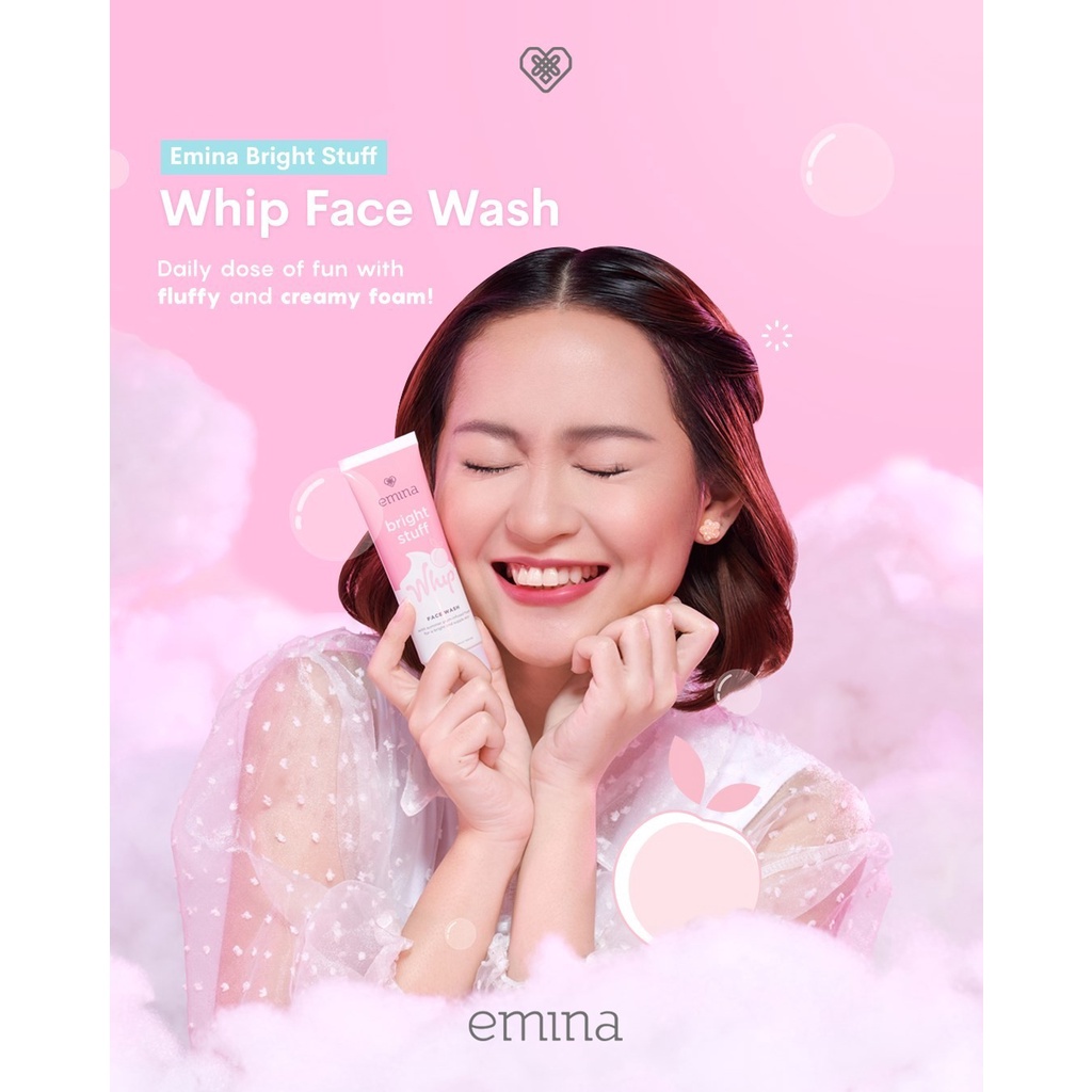 ✿ELYSABETHME✿ ˜”*°• emina •°*”˜. Emina Whip Foam face wash 50ml sabun cuci muka lembut tekstur airy foamy lembut memperbaiki skin barrier