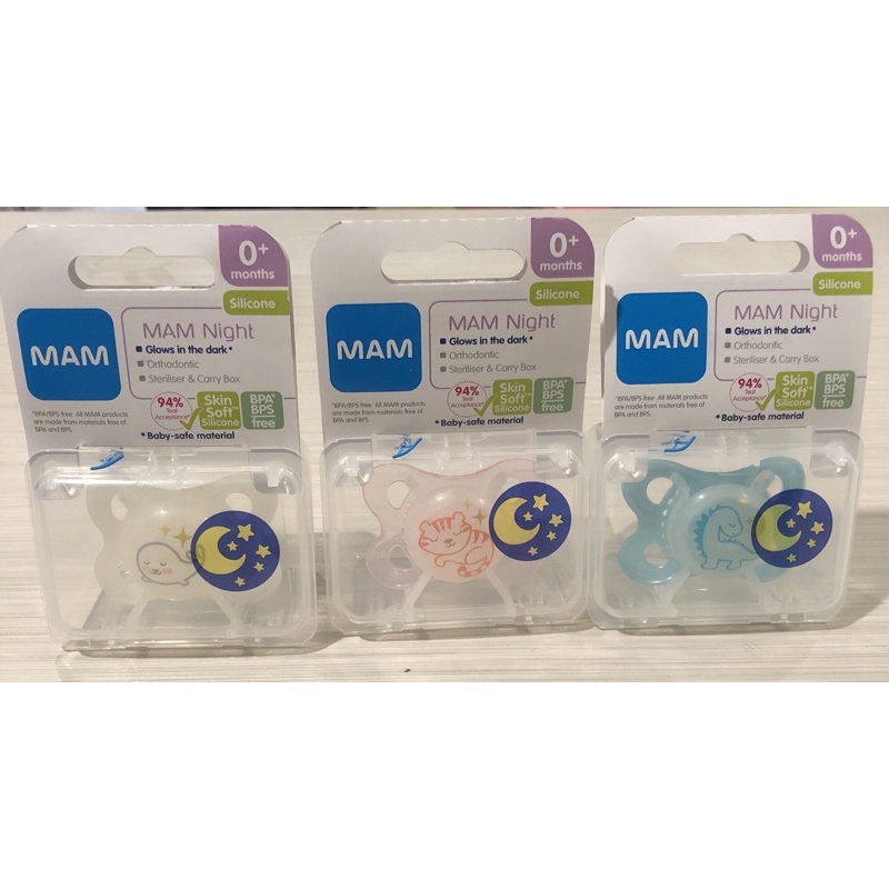 Empeng MAM Pacifier Night 0+m 6+m/ Empeng Dot Bayi MAM