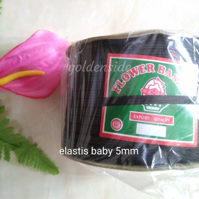 Karet Elastis 4mm - 8mm warna hitam per meter