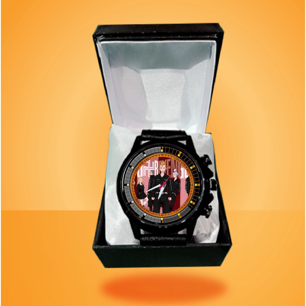 JAM TANGAN ANIME TOKYO REVENGERS CUSTOM Termurah Unik Viral Bulat Cowok Dewasa Warna Hitam Bagus Kek