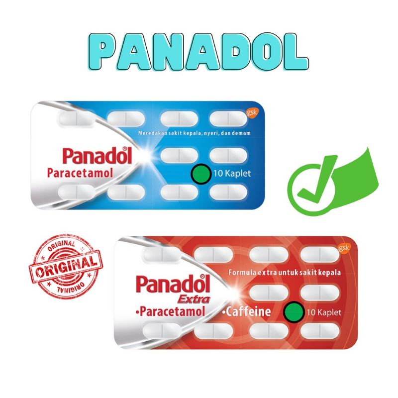 PANADOL Hijau / Merah / Biru untuk Batuk Flu, Demam dan Sakit Kepala