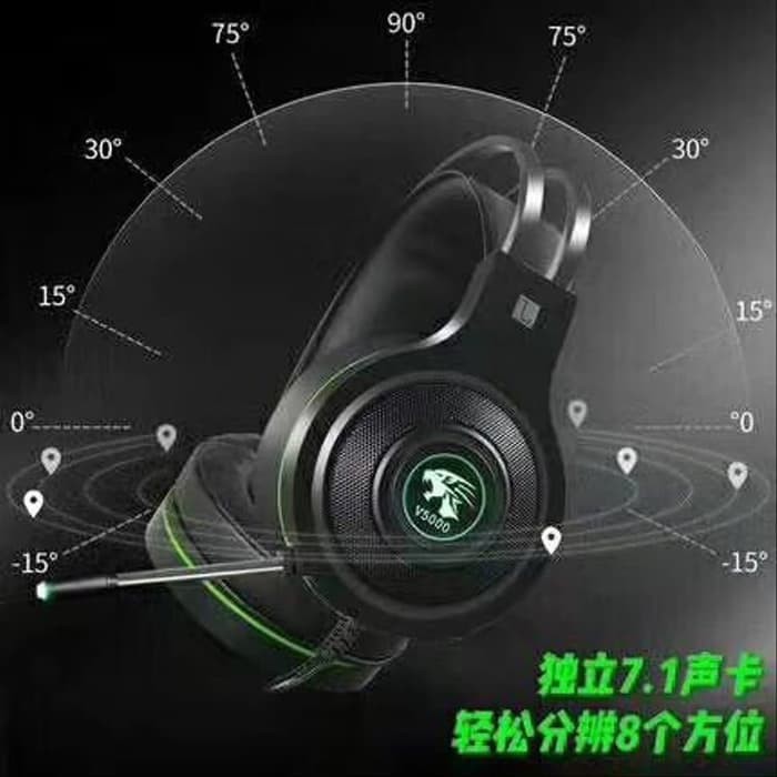 HEADSET HANDSFREE GAMING V5000 PLUS MIC FULL BASS ACC