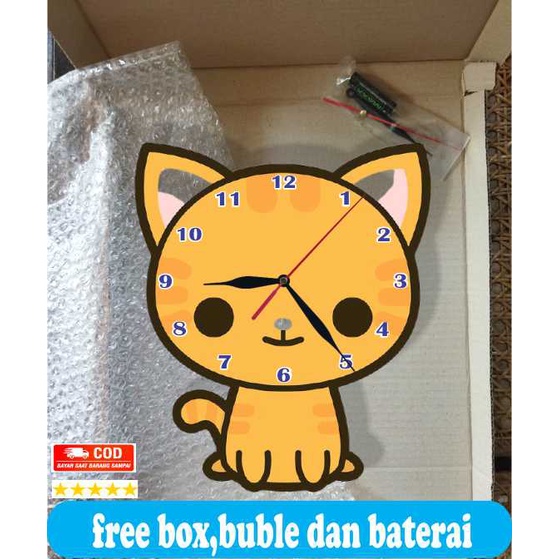 JAM DINDING KARAKTER UNIK KUCING LUCU ANIMAL CAT HEWAN AKSESORIS DINDING KAMAR TIDUR ANAK CEWE COWOK MINIMALIS AESTEHTIC MURAH 3d DEKORASI DINDING ARTISITIK ANTIK KADO HADIAH ULANG TAHUN ANAK BAGUS DISKON