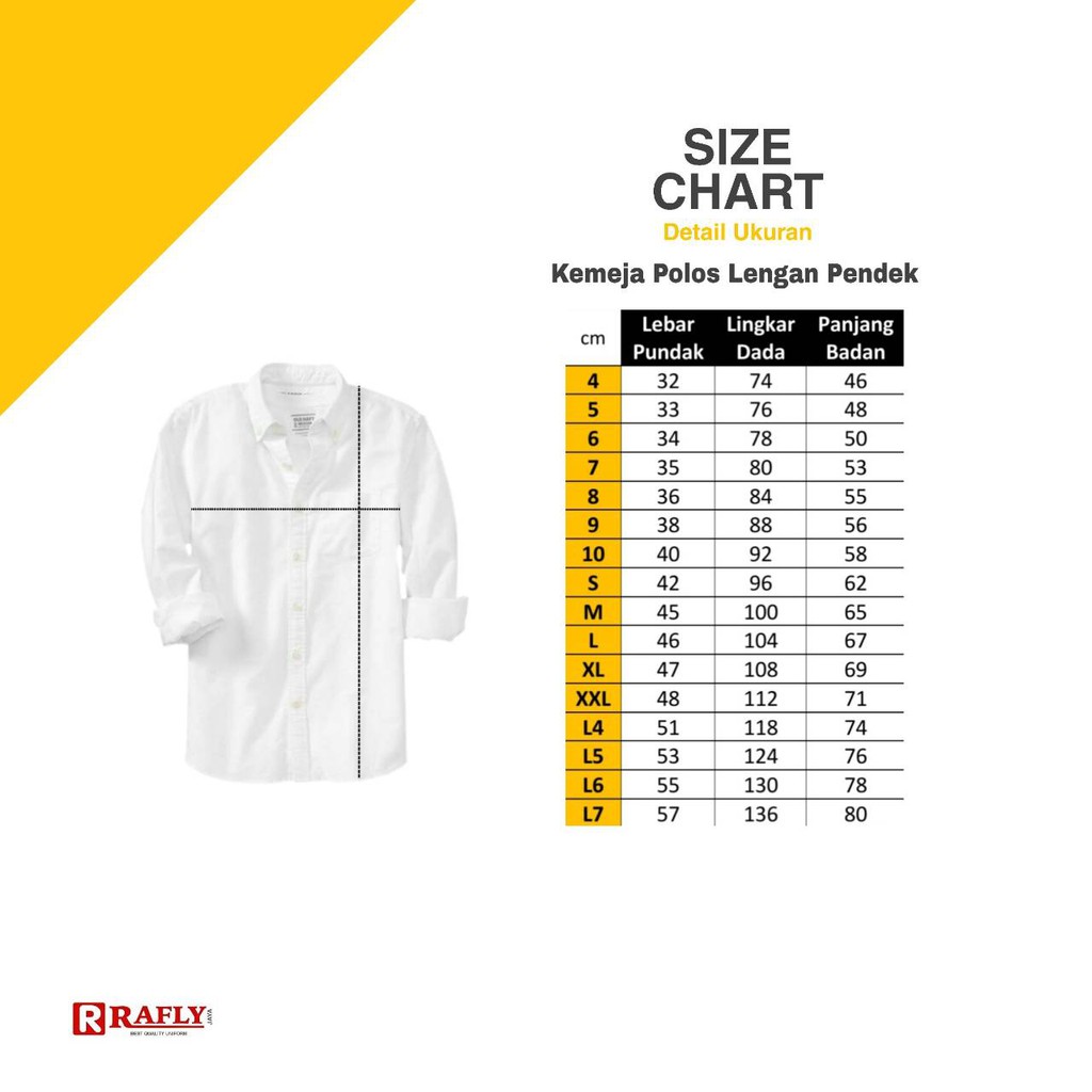 Baju Kemeja Putih Polos Lengan Pendek - Seragam / Rafly Jaya