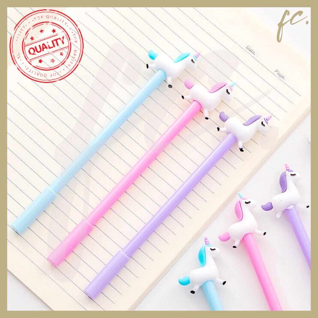 

Pen Gel Unicorn / Pulpen Hitam Kuda Poni / Bolpen Tinta Little Pony Souvenir Grosir Murah Ready COD