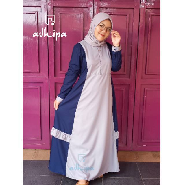 Gamis Rabiza IBU Syar'i warna NAVY (Gamis saja)