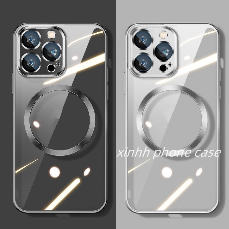 Soft Case Transparan Electroplating Dengan Ring Magnetik Untuk iPhone 13 12 11 Pro X XS MAX XR 7 8 Plus