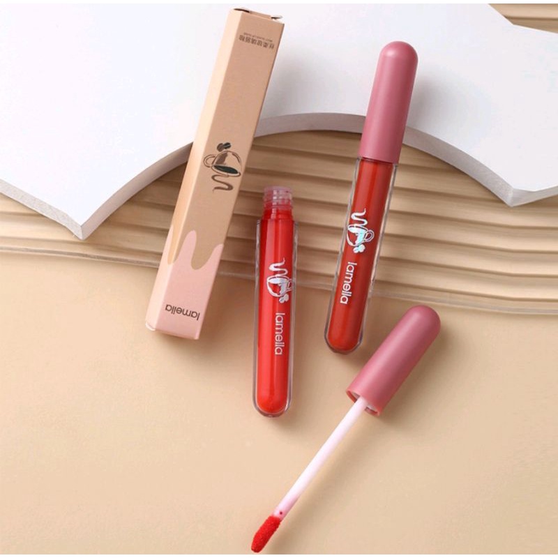 Lipstick Liquid/Lip cream/Lip gloss/Lip glaze Lameila matte warna nude