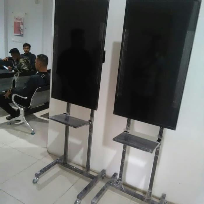 Bracket TV Standing 24 - 65 Inch Cocok Semua Merk Kokoh Plasma LED LCD Berkualitas Braket Breket Stand Kaki Bracket Standing TV 55 50 65 60 43 42 40 32 24 17 14 Inch Holo Roda BU1