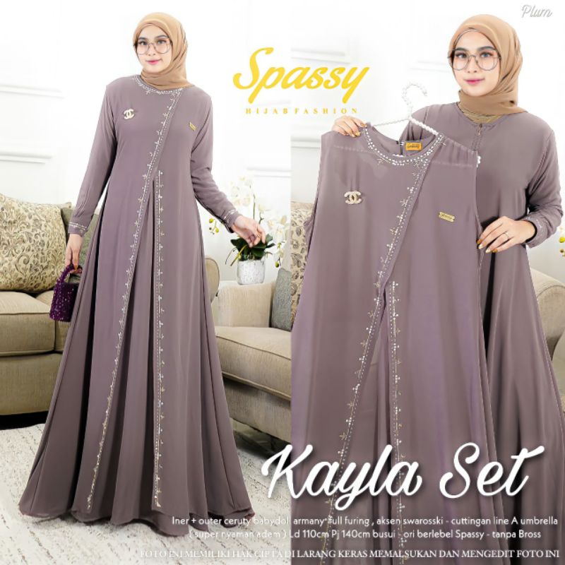 DRESS KAYLA SET ORIGINAL BY SPASSY// SOLO.INDONESIA// PRODUK BERLABEL SPASSY HIJAB FASHION