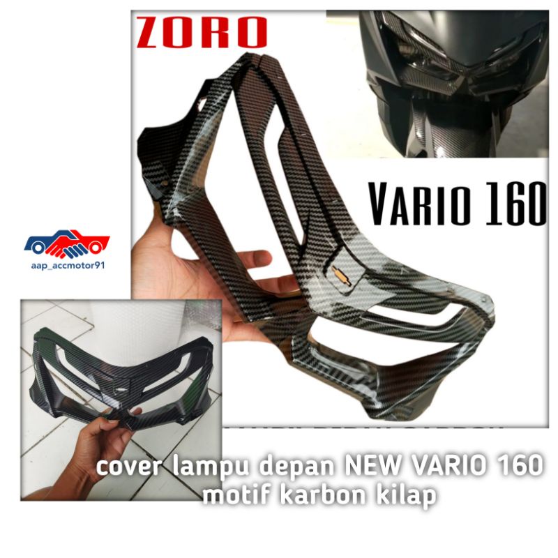 cover lampu depan topeng lampu NEW VARIO 160 karbon