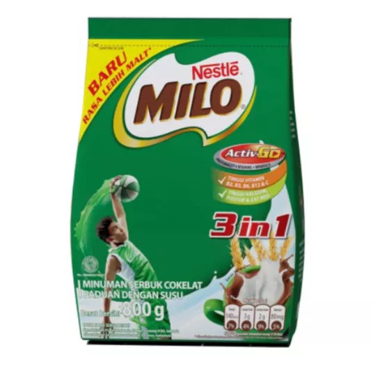 

MILO 3in1 Active Go 800g | Milo 3in1 Coklat Bubuk | Nestle Indonesia