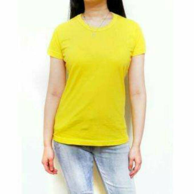 Pakaian kaos polos baju polos wanita pria  kuning problem efg skymo smith screamous unkl 347 420