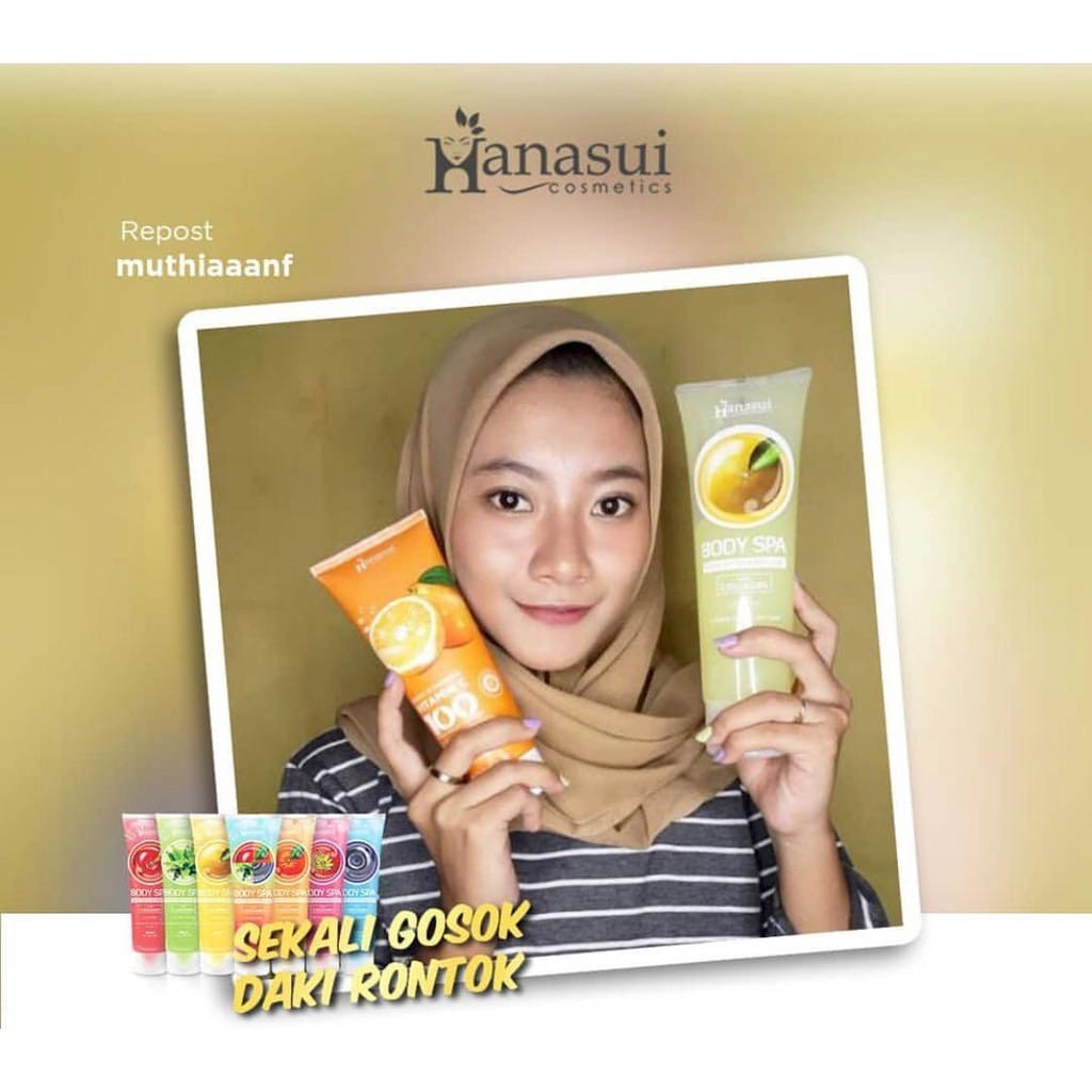 ❤ PAMELA ❤ HANASUI BODY SPA 300 ML (BPOM) SEKALI GOSOK DAKI RONTOK