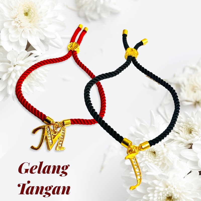 gelang serut huruf// gelang huruf//gelang inisial