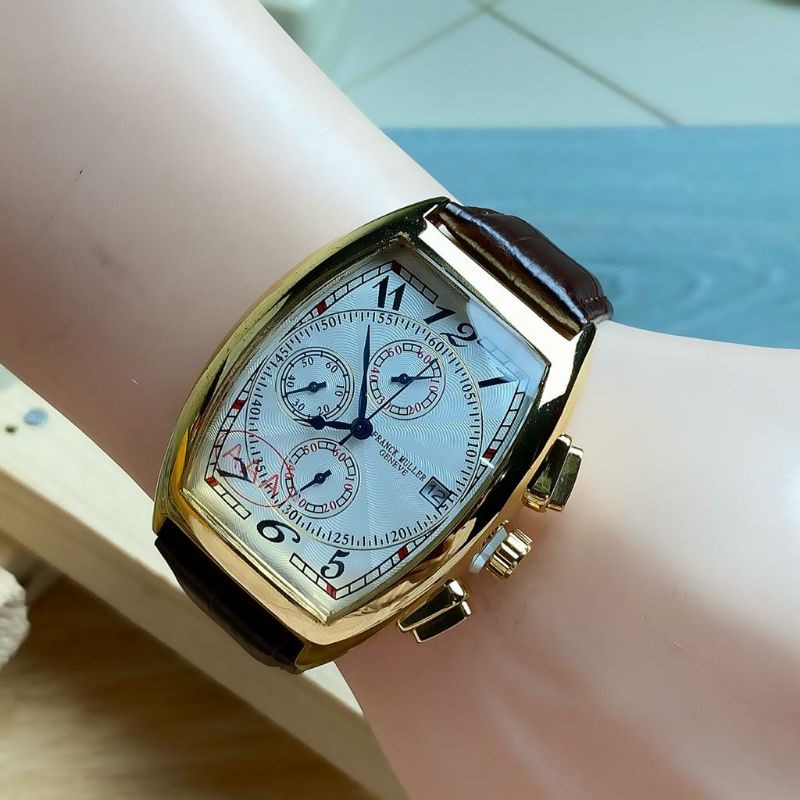 Jam tangan pria/wanita/New frank muller premium unisex,Chrono aktif,Strap kulit,Tanggal aktif