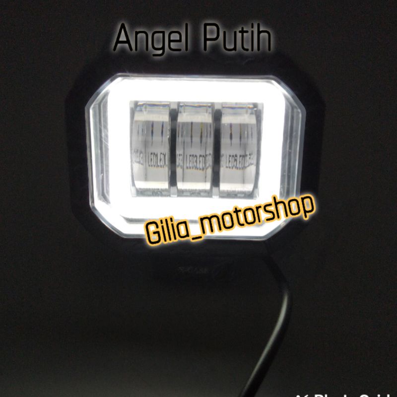 Lampu Sorot 3 LED 60watt Kotak Daymaker 3 LED 60watt S2344 Angel Eye 4D Lens Sorot Motor