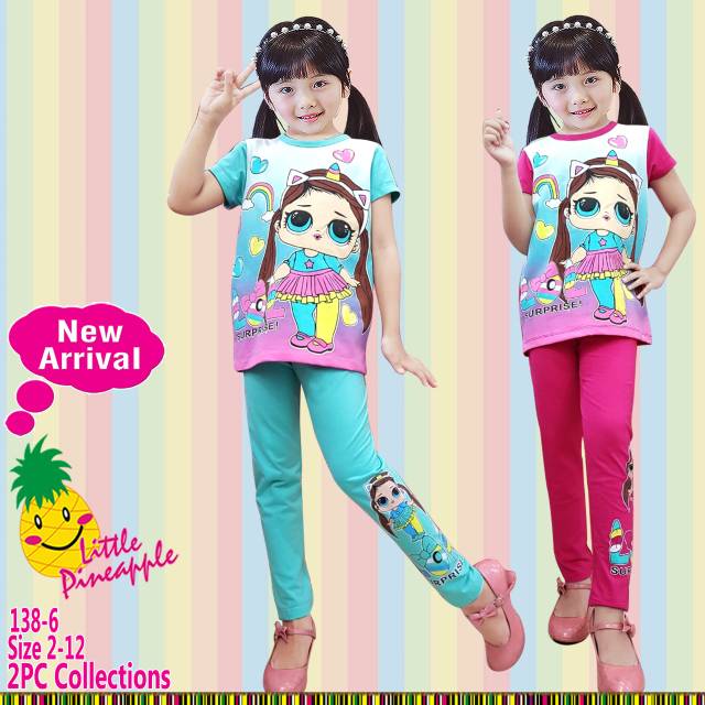 Baju anak little pineaple se LOL 2LED untuk umur 3~8 tahun