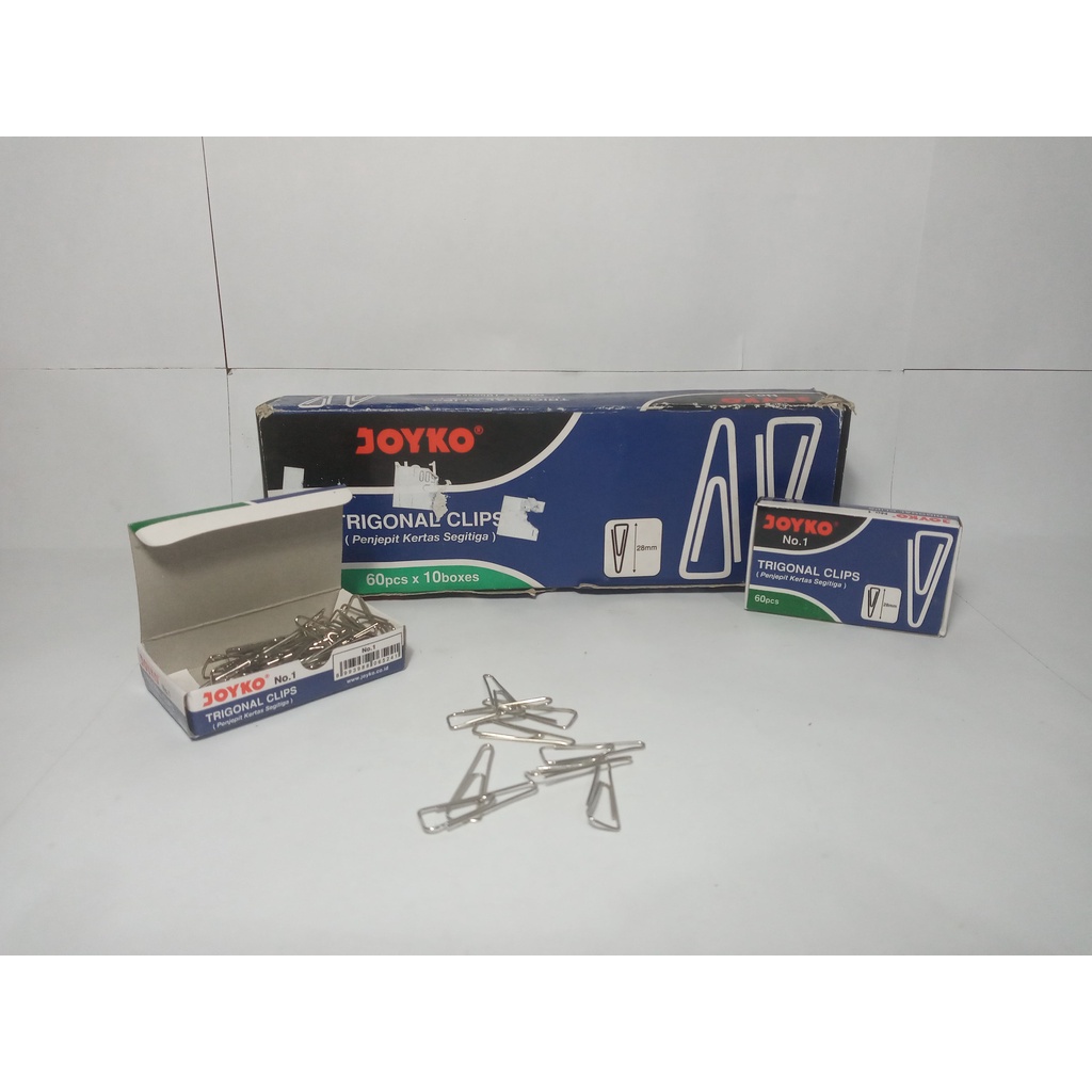 

[Cuci Gudang] Penjepit Kertas Segitiga JOYKO Trigonal Clips No. 1 60pcs